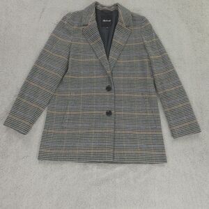 Madewell Plaid Blazer - Gray and Tan
